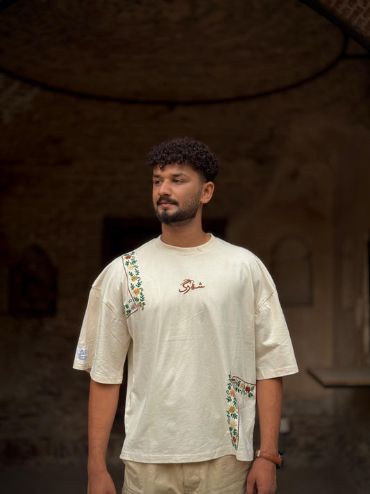 Drop Shoulder Embroided Shirt for UNISEX