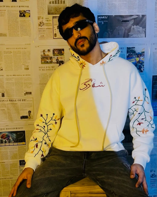 HAND EMBROIDERED DROP-SHOULDER HODIE