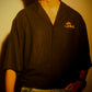 Unisex Embroidered Cuban Collar Shirt – Onyx Black