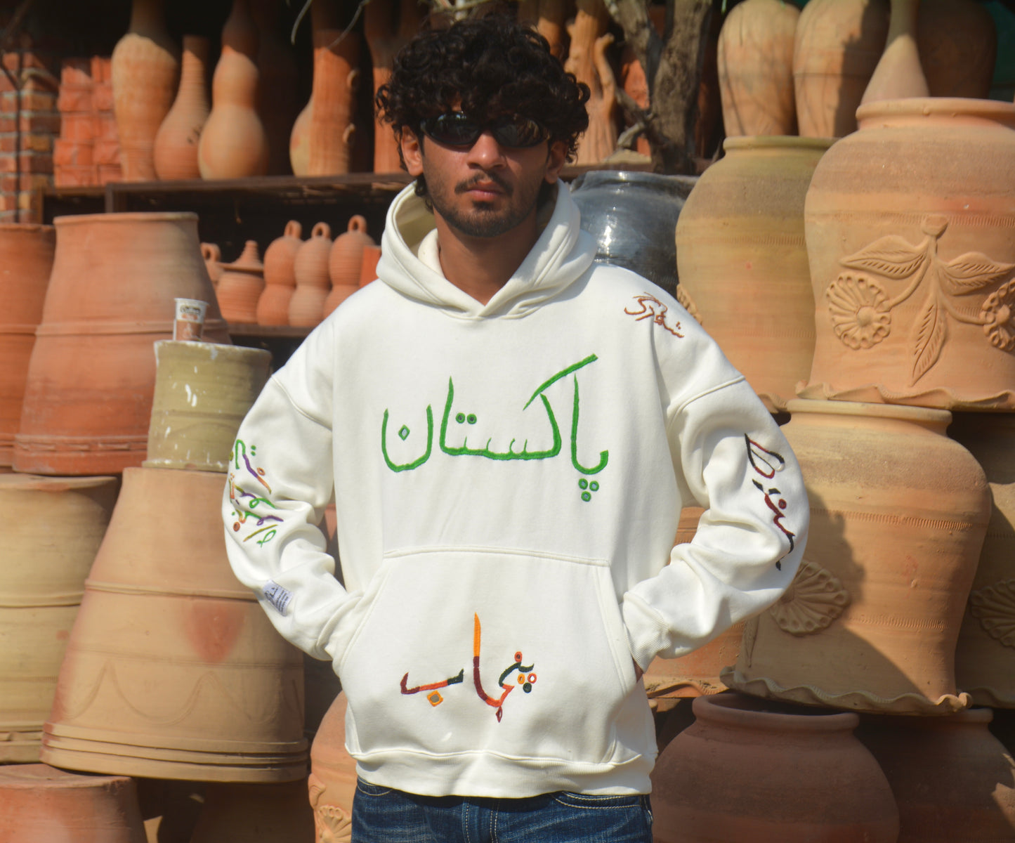 HAND EMBROIDERY DROP SHOULDER PAKISTAN HOODIES