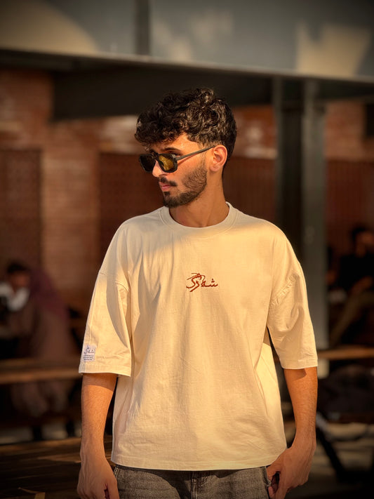 Drop Shoulder Shirts With Hand Embroided LOGO