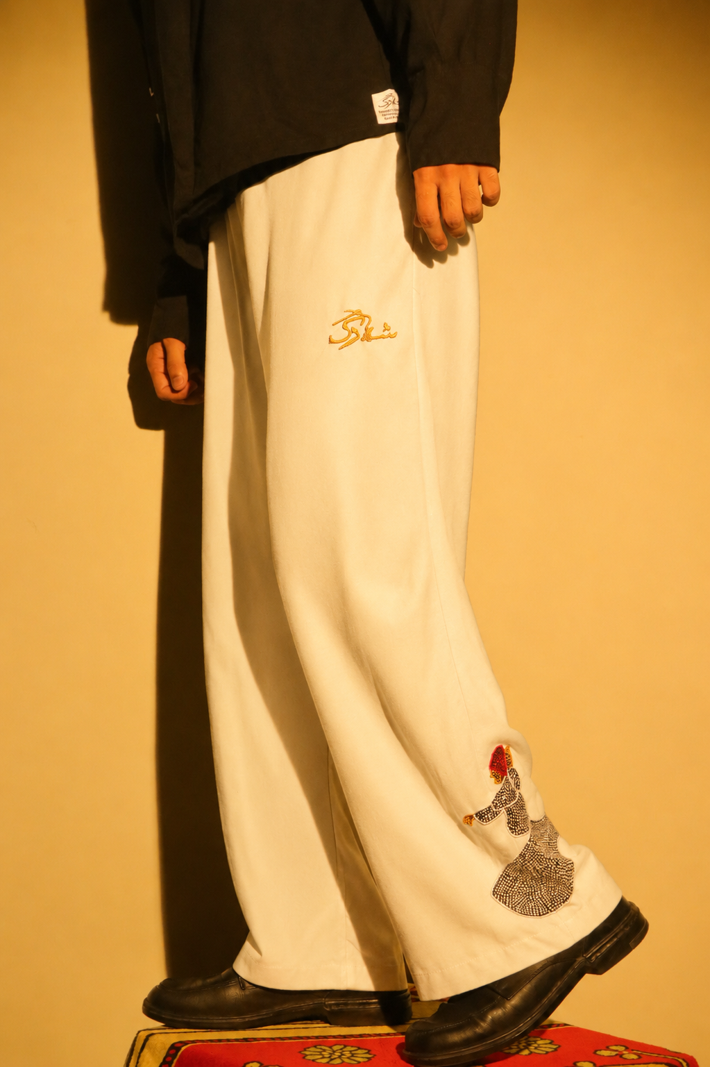 white Calligraphy & Dervish Baggy Trousers/pents