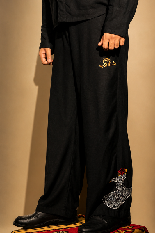 Black Calligraphy & Dervish Baggy Trousers