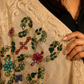 vory & Beige Floral Embroidered Silk-Blend Shawl