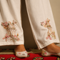 Ivory Embroidered Baggy Wide-Leg Trousers