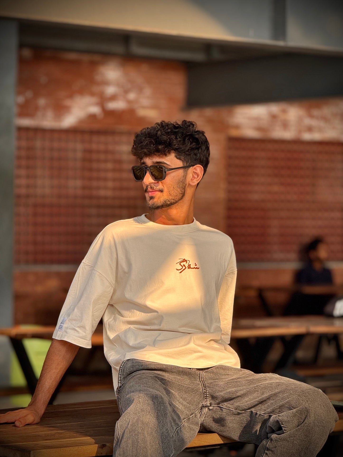 Drop Shoulder Shirts With Hand Embroided LOGO