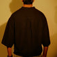 Unisex Embroidered Cuban Collar Shirt – Onyx Black
