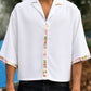 Ivory Placket & Cuff Embroidered Resort Shirt