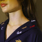Midnight Black Urdu Calligraphy Embroidered Shirt