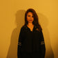 Midnight Black Urdu Calligraphy Embroidered Shirt