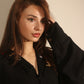 Midnight Black Urdu Calligraphy Embroidered Shirt