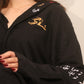 Midnight Black Urdu Calligraphy Embroidered Shirt