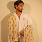 Ivory & Gold Multi-Color Geometric Embroidered Stole