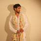 Ivory & Gold Multi-Color Geometric Embroidered Stole
