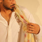 Ivory & Gold Multi-Color Geometric Embroidered Stole