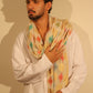 Ivory & Gold Multi-Color Geometric Embroidered Stole